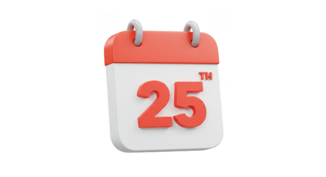 3d Rendering Red Calendar Date Important Event Reminder Transparent