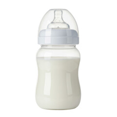 Baby Bottle with Milk Isolated Transparent Background Newborn Nutrition