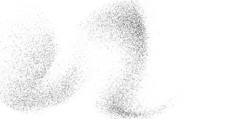 Dotwork abstract shapes, black grain texture, Abstract stipple sand effect, gradient from dots modern