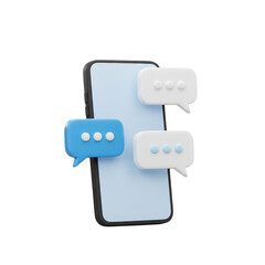 Fototapeta premium 3D Smartphone Chat Bubbles Mobile Message Digital Network Internet