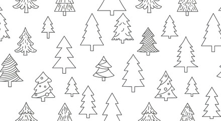 Christmas Tree Seamless Pattern Holiday Winter Background Illustration
