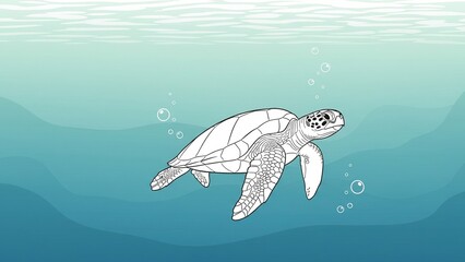 sea turtle vector illustration