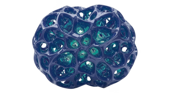 Abstract Sphere Illustration Blue Molecular Cell Transparent Background - Powered by Adobe