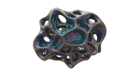 Abstract 3D Molecular Shape Transparent Background Texture Design Render