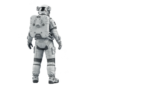 Astronaut Walker In Space Suit Back View Isolated Transparent PNG