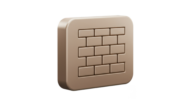 Beige Brick Wall 3d Illustration a Solid Block Structure Design