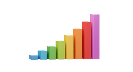 Colorful 3D Growth Bar Graph Shows Business Success Chart Diagram