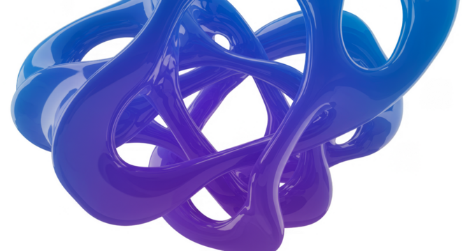Abstract Blue Curves 3D Rendering Design Background Illustration