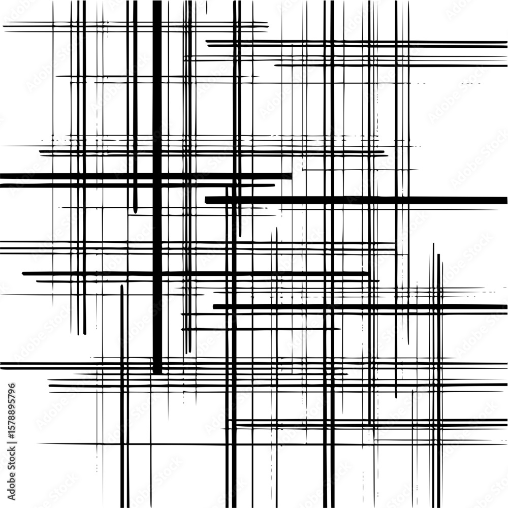 Poster abstract composition with intersecting black lines creating a dynamic visual pattern design element