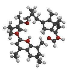 Detailed Ball Stick Model of Chemical Molecule Illustration in PNG Format