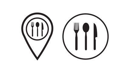 Restaurant related vector icon set. cafe illustration symbol collection. chef sign