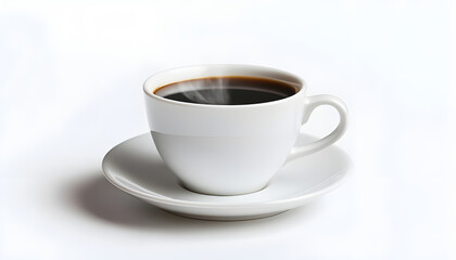 Obraz premium Black coffee in cup isolated on white background.