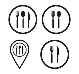 Restaurant related vector icon set. cafe illustration symbol collection. chef sign