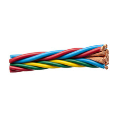 Electrical Power Cable Wires Blue Red Yellow Green PNG Transparent