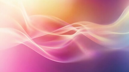 Abstract wavy lines on a colorful gradient backdrop with fluid movement and soft lighting