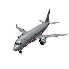 Obraz premium Airplane Aircraft Grey Colored Isolated Background Transportation