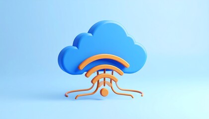 3D cloud storage icon