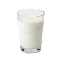 Glass Full of Fresh Milk Transparent Background Healthy Beverage