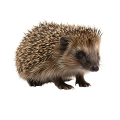 Fototapeta premium Cute Wildlife Hedgehog Isolated Transparent Background Mammal Portrait