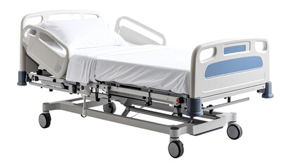 Hospital Bed with Raised Backrest – Patient Room Equipment PNG"