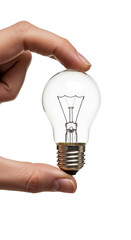Bulb in Hand Symbolizes Light Transparent Idea Innovation
