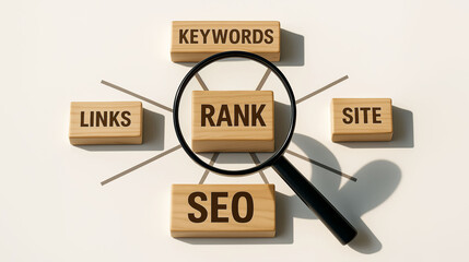 SEO rank improvement strategy with keywords links and site optimization using digital marketing tools like ppc campaign search engine visibility and social media engagement