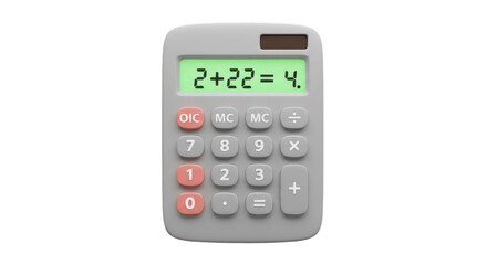 Calculator Shows Number Equation Illustration Device on Transparent Background