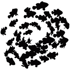 Seamless black and white nemo pattern vector illustration