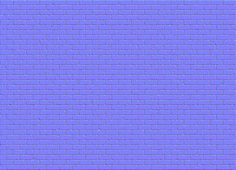 Normal map of brick walls. Complete seamless pattern.