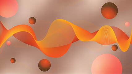 abstract orange gradient futuristic geometric shapes blend wave lines background