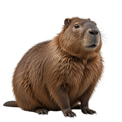Adorable Capybara Large Rodent Sitting Brown Fur Wildlife Nature