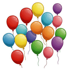 Illustration of Festive Balloons Celebration Colorful Party Decorations