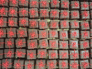 Rows of Festive Christmas Treats Decorated with Holiday-Themed Designs
