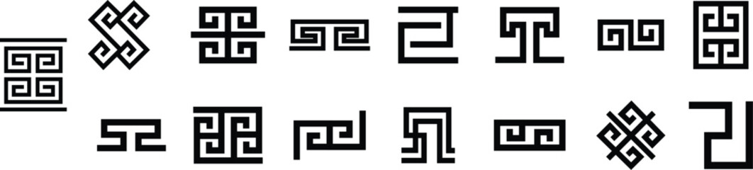 All angle degree vector icons set, geometric, rotation, measurement, and direction symbols collection, solid graphic group for math, physics, UI, web, and creative projects