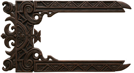 Illustration of Ornate Metal Frame Decoration With Antique Design Element