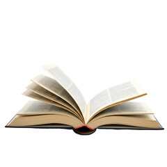 Illustration of Open Book with Pages Isolated on Transparent Background