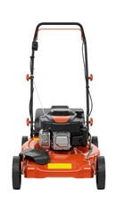 Illustration of Orange Lawnmower on Transparent Background for Garden Cut