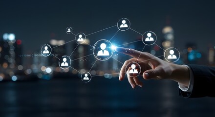 Connecting People: Digital Network and Social Interaction Concept