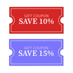 A set of promotional coupons for a website, online advertising, social media, or a discount coupon. Coupon discount. Vector illustration