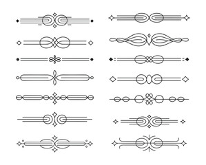 Elegant Collection of Art Deco Line Dividers and Vintage Ornaments