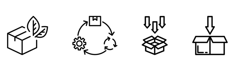 Sustainable Packaging & Logistics Icons: Eco-Friendly Shipping Solutions
