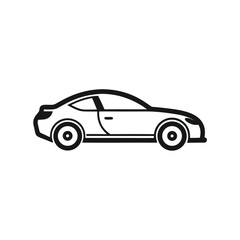 Fototapeta premium Black and white car icon illustration perfect for automotive designs