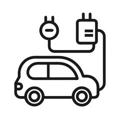 Electric Car Charging Icon Sustainable Transportation Green Energy and Eco Friendly Vehicle