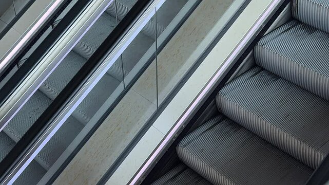 Empty Escalators in Modern Building — Minimalist Architecture