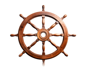 Wooden ship steering wheel