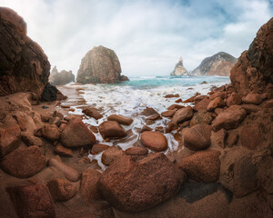 On the edge of a stormy ocean (Praia da Ursa - Cabo da Roca - Portugal)