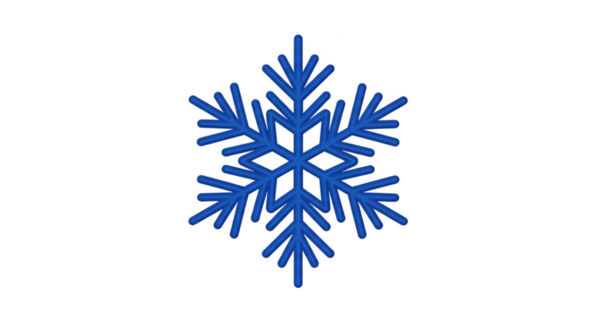 Isolated 3D Blue Snowflake Winter Christmas Design Element