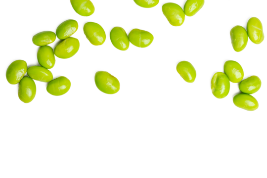The High-resolution photograph top view of Japanese peas taken using the stacked focus technique.