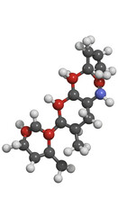 Isolated 3d Render of Molecular Structure with Transparent Background