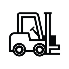 Forklift truck icon industrial vehicle line art illustration simple design